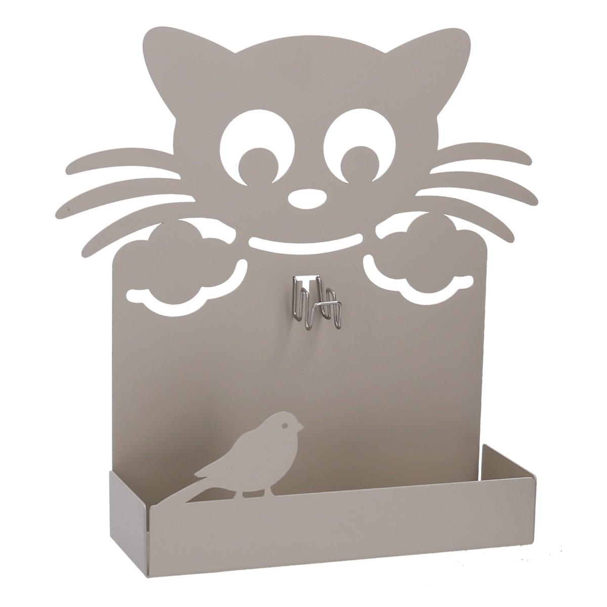 Portazampirone Metallo Gatto Tortora cm.18x5h18 | Vacchetti