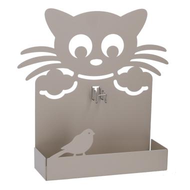 Portazampirone Metallo Gatto Tortora cm.18x5h18 | Vacchetti