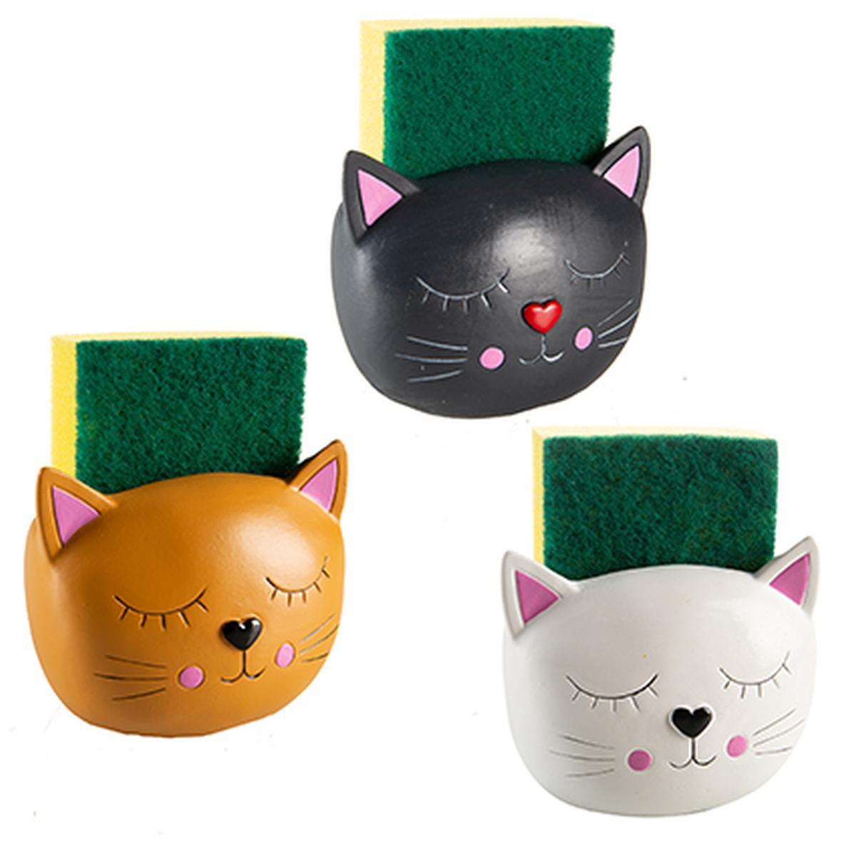 Porta Spugne Ceramica Gatto Marrone cm.11,5 | Montemaggi