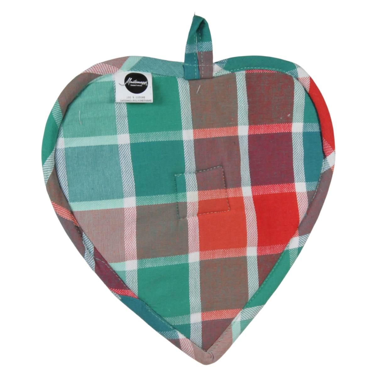 Sottopentola Cuore Cotone Quadri con Profumo cm.28 |Montemaggi