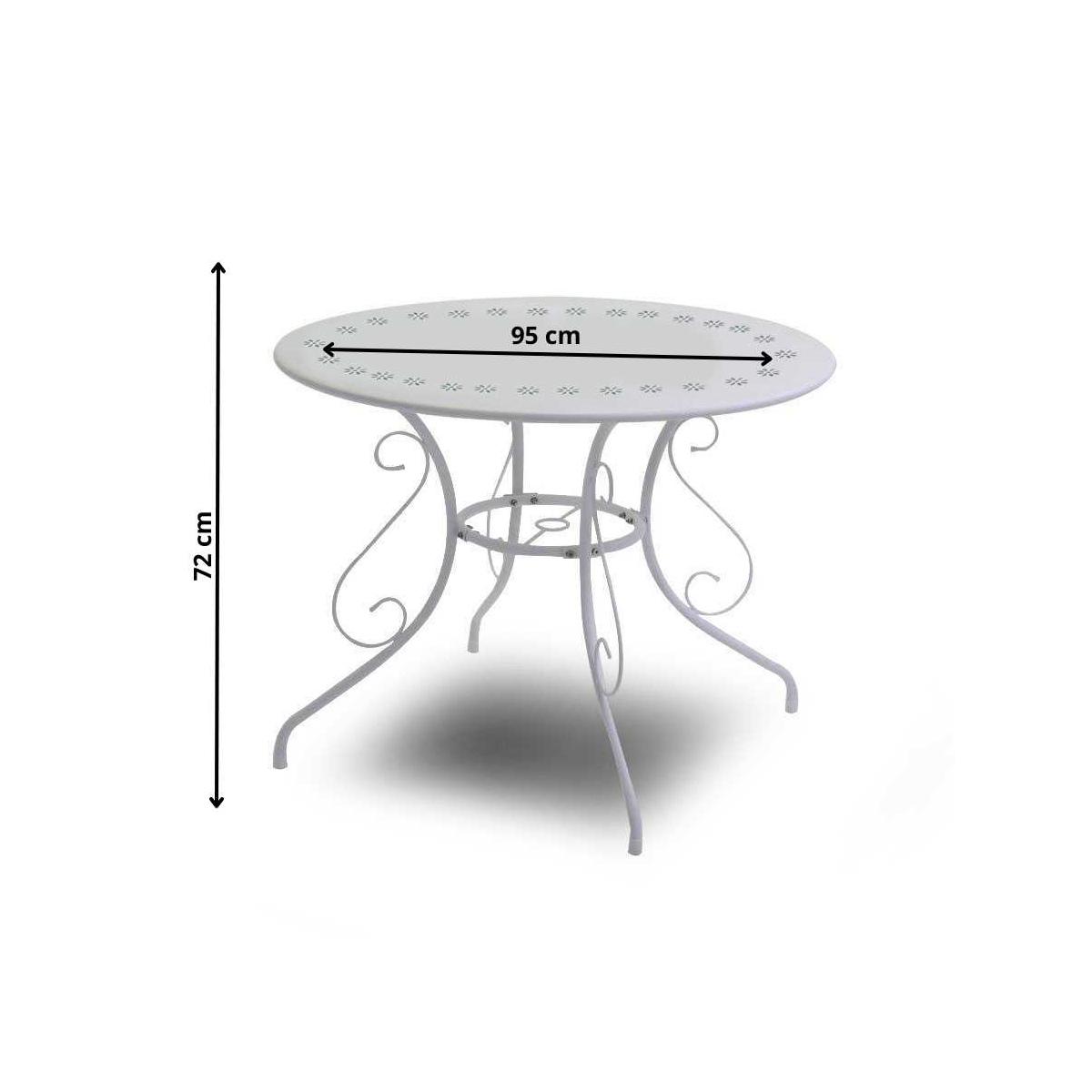 Tavolo Metallo New Old Bianco Crema Tondo cm.Ø95H72 | Vacchetti