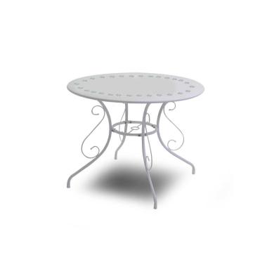 Tavolo Metallo New Old Bianco Crema Tondo cm.Ø95H72 | Vacchetti