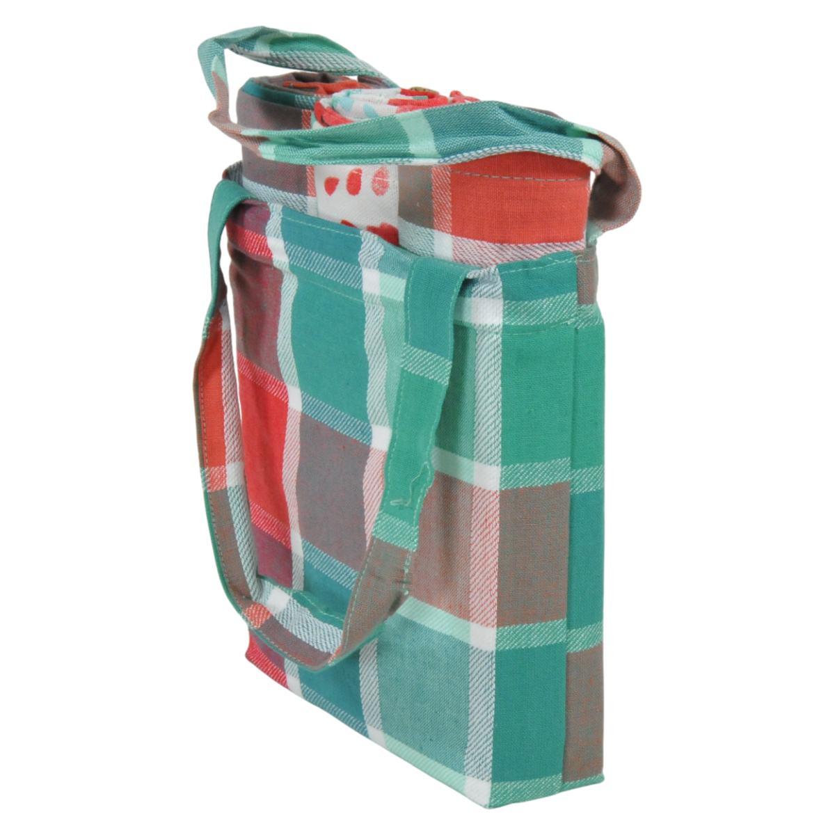 Strofinaccio con Borsetta Tulipani Quadri cm.45x70 Set pz.3 | Montemaggi