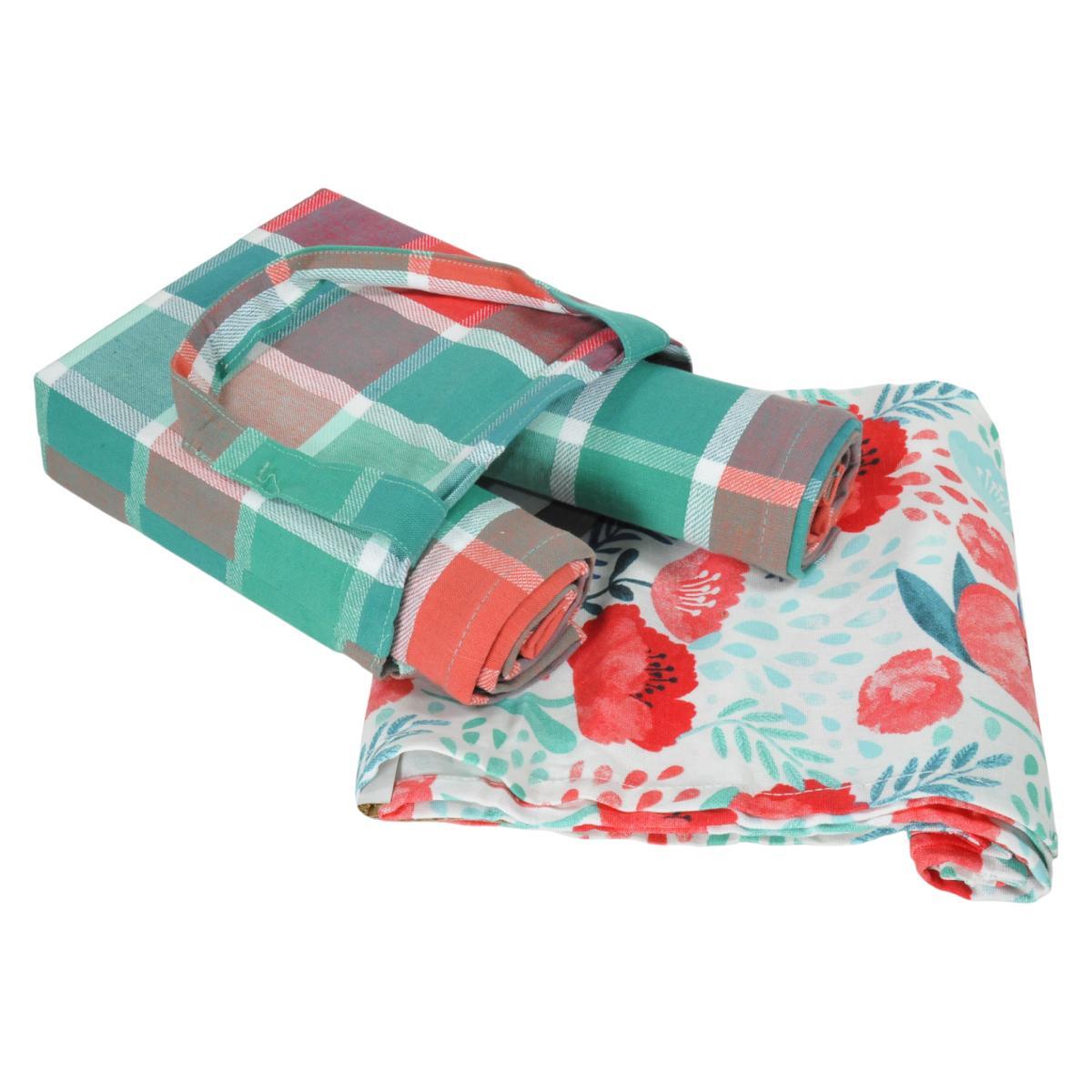 Strofinaccio con Borsetta Tulipani Quadri cm.45x70 Set pz.3 | Montemaggi