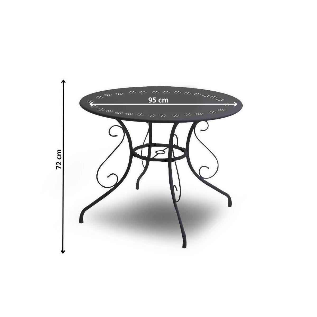Tavolo Metallo New Old Antracite Chiaro Tondo cm.Ø95H72 | Vacchetti