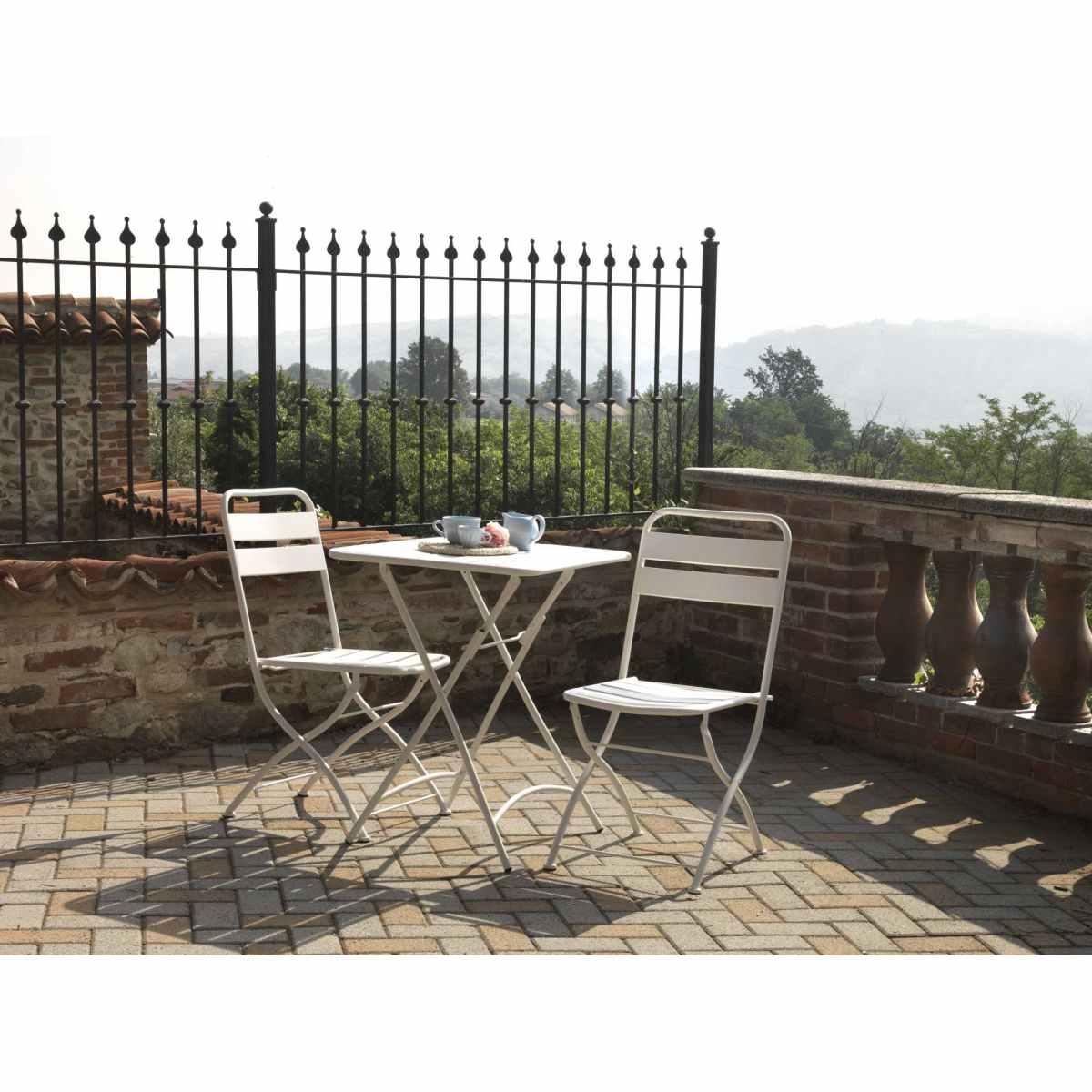 Sedia Metallo Rovigo Pieghevole Bianco cm.44X53H45/86 | Vacchetti