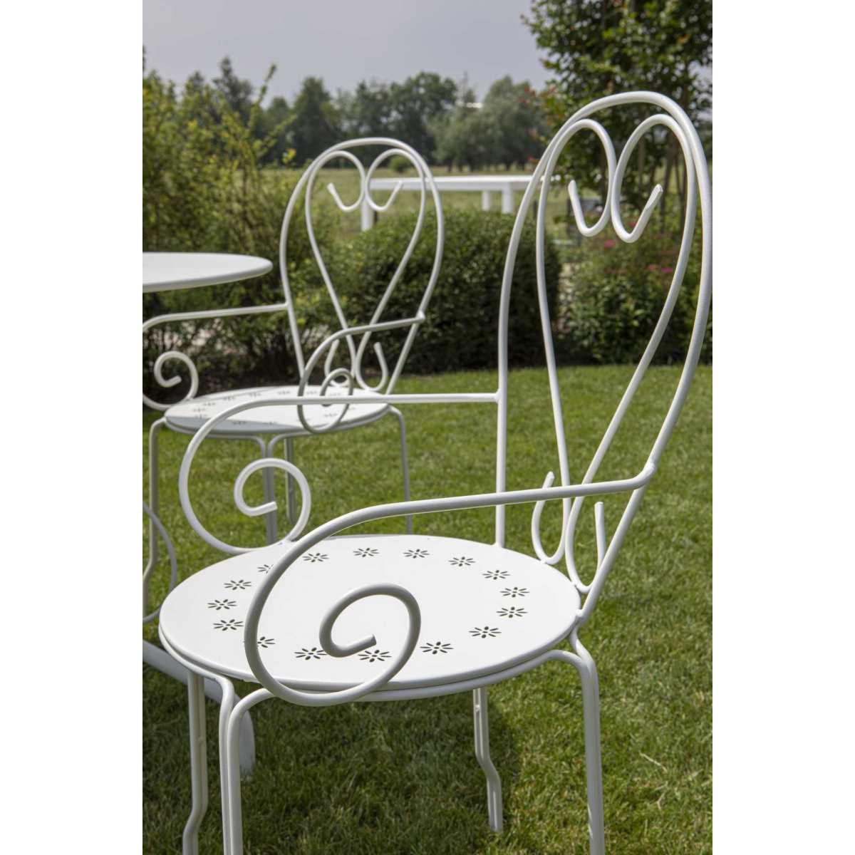 Sedia Metallo New Old Bianco Crema cm.49X48H43/59/90 | Vacchetti