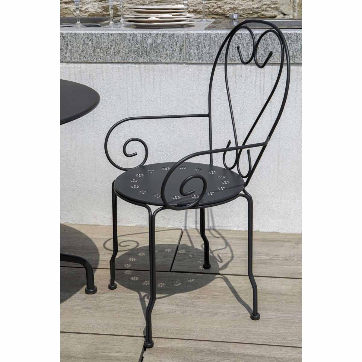 Sedia Metallo New Old Antracite Chiaro cm.49X48H43/59/90 | Vacchetti