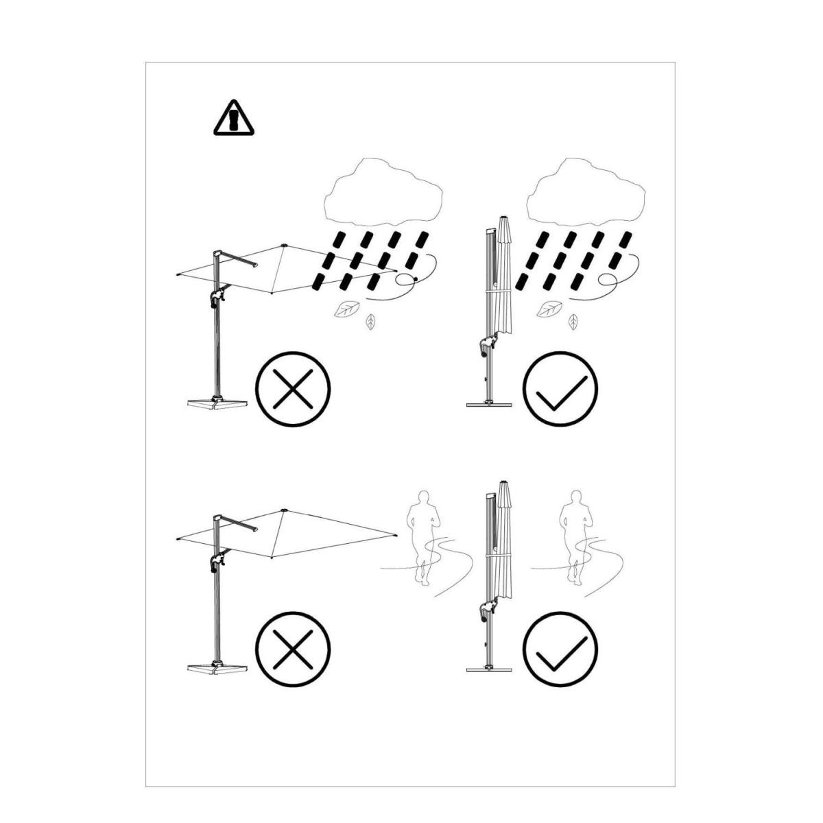 Ombrellone Alluminio Montana 3X3H2,65M Grigio Palo Laterale | Vacchetti