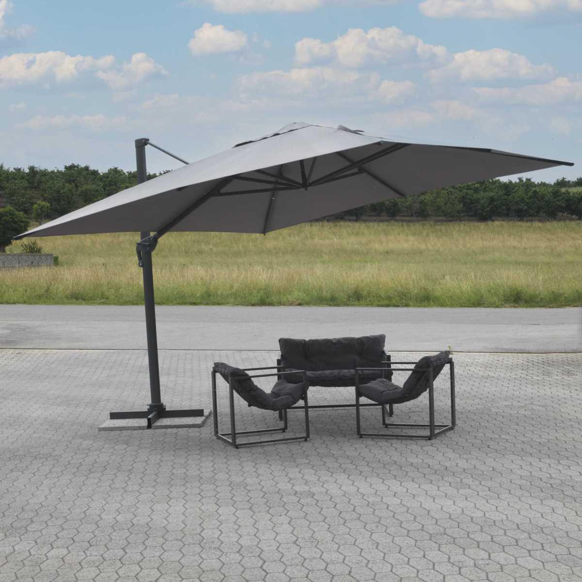 Ombrellone Alluminio Montana 3X3H2,65M Grigio Palo Laterale | Vacchetti