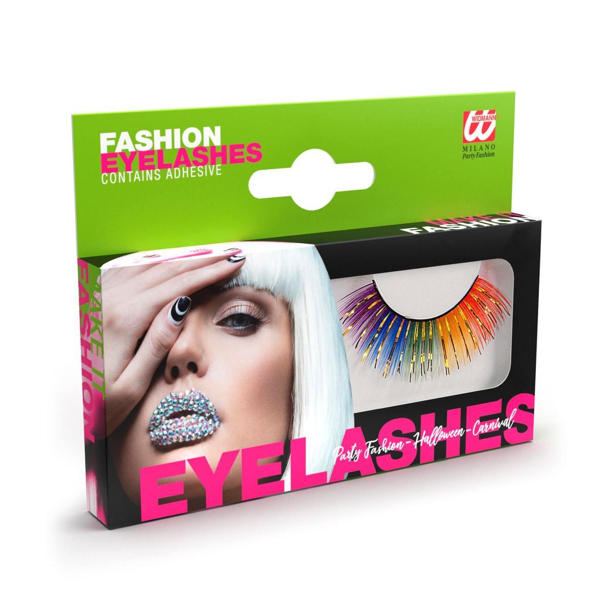 Trucco Ciglia Arcobaleno con Adesivo |Widmann