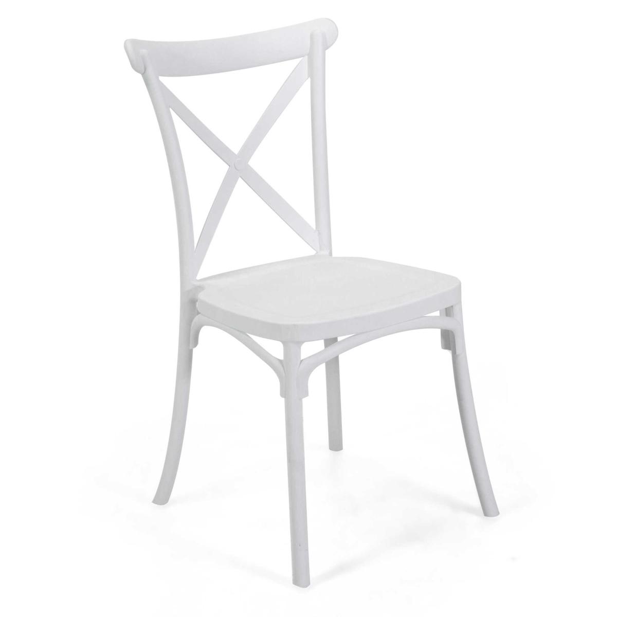 Vacchetti Sedia Plastica Cross Bianco 47x51x45.5cm