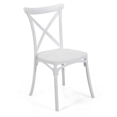 Vacchetti Sedia Plastica Cross Bianco 47x51x45.5cm