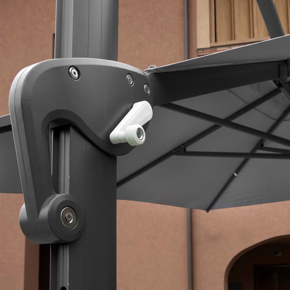 Ombrellone Alluminio New Michigan 3X3H2,65M Senza Mantovana Grigio | Vacchetti