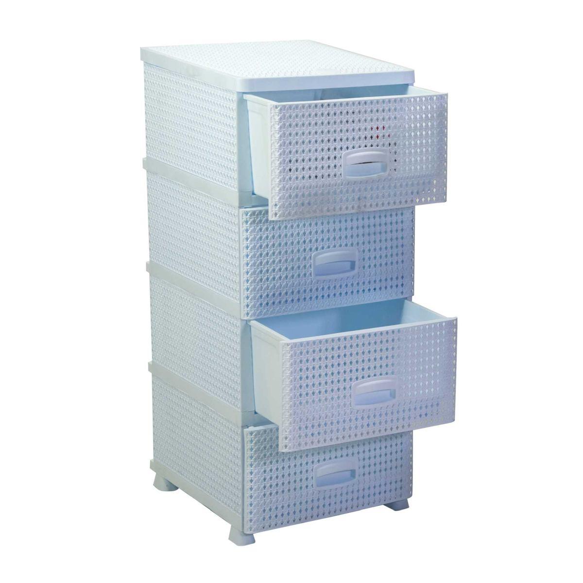 Mobiletto Cassettiera 4 Cassetti Biancocm.43x37xh90 | Vacchetti