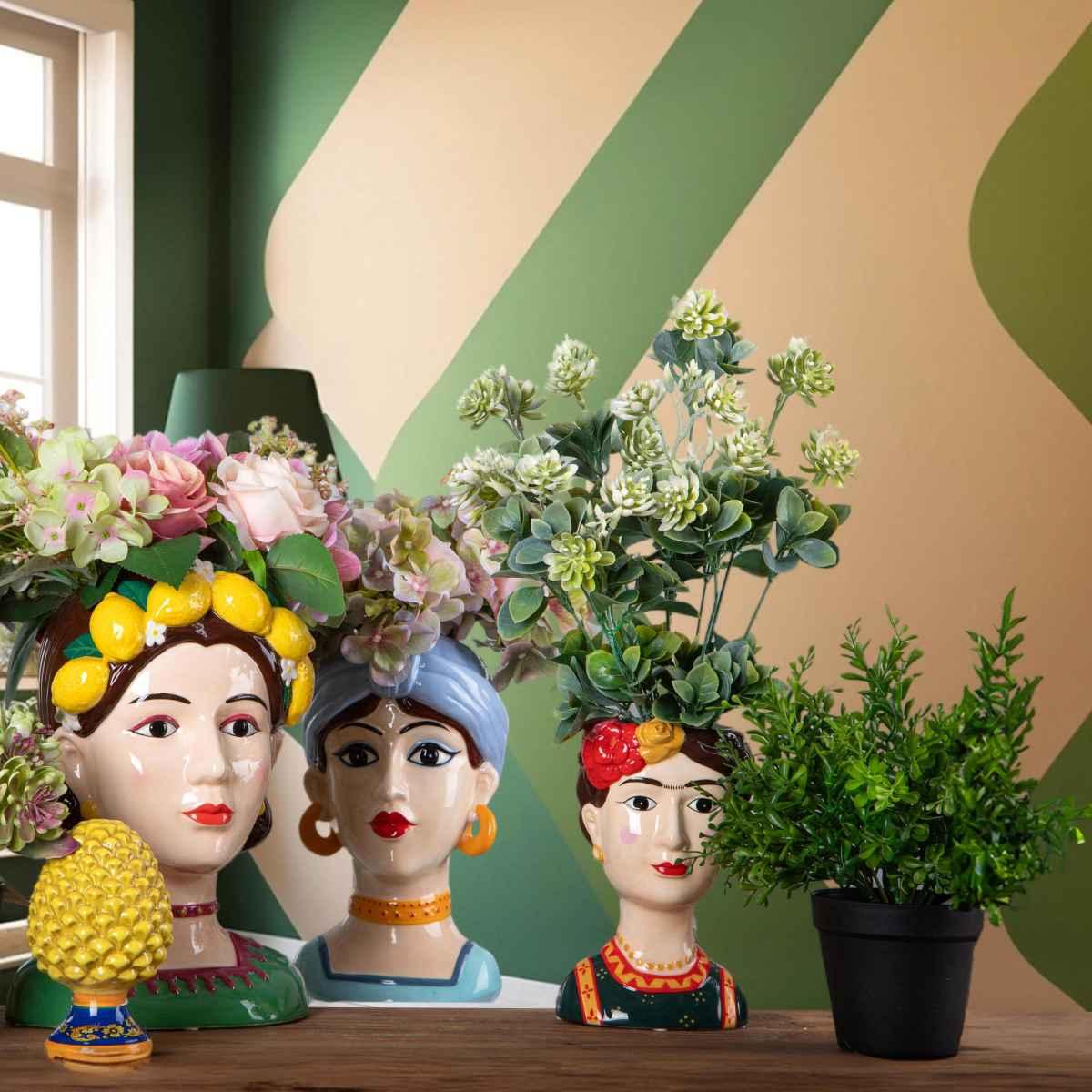 Vaso Ceramica Volto Frida cm.21 | Bianchi Dino