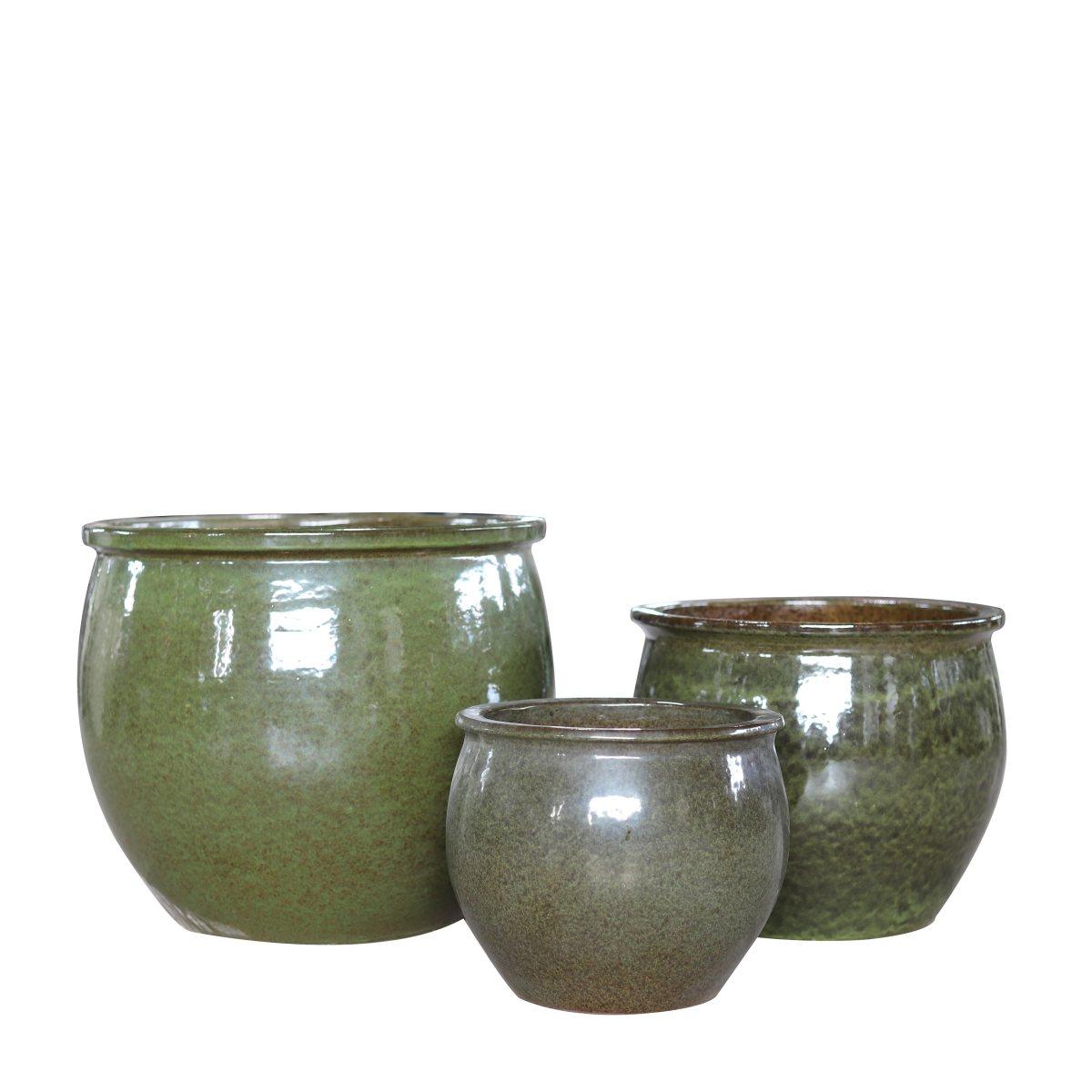 Vaso Ceramica Ciotola Verde con Bordo cm.55x46 | Bianchi Dino