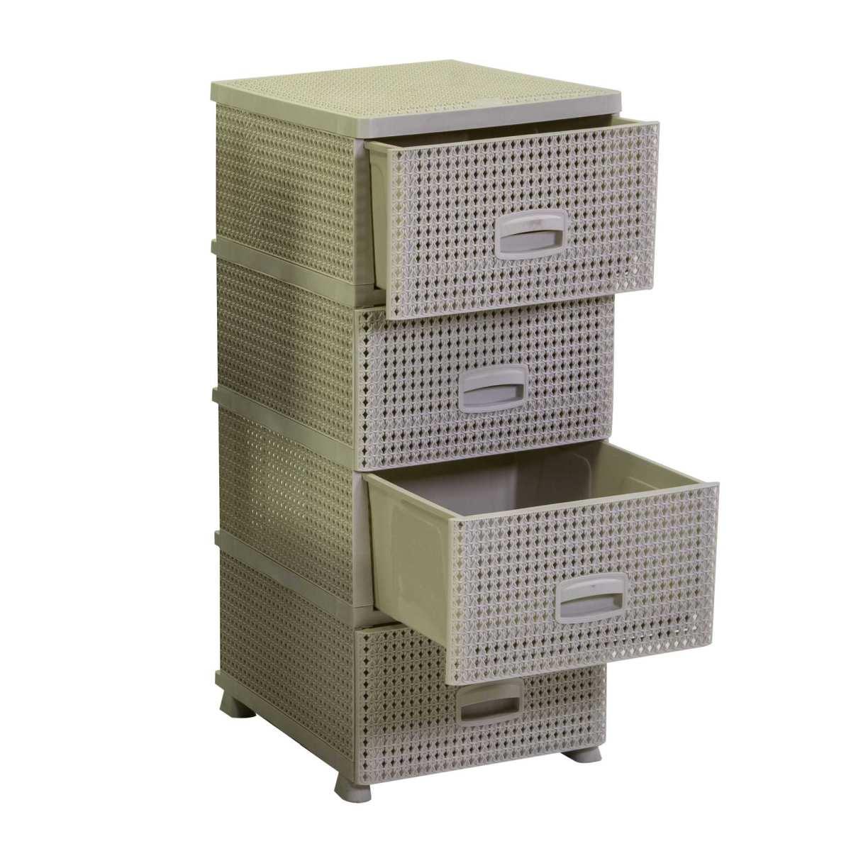 Mobiletto Cassettiera 4 Cassetti Crema cm.43x37xh90 | Vacchetti