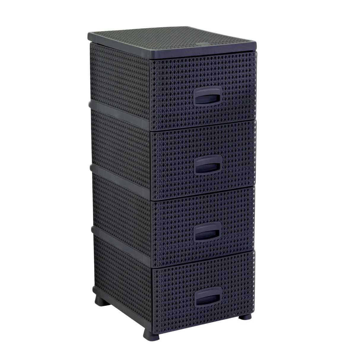 Mobiletto Cassettiera 4 Cassetti Antracite cm.43x37xh90 | Vacchetti