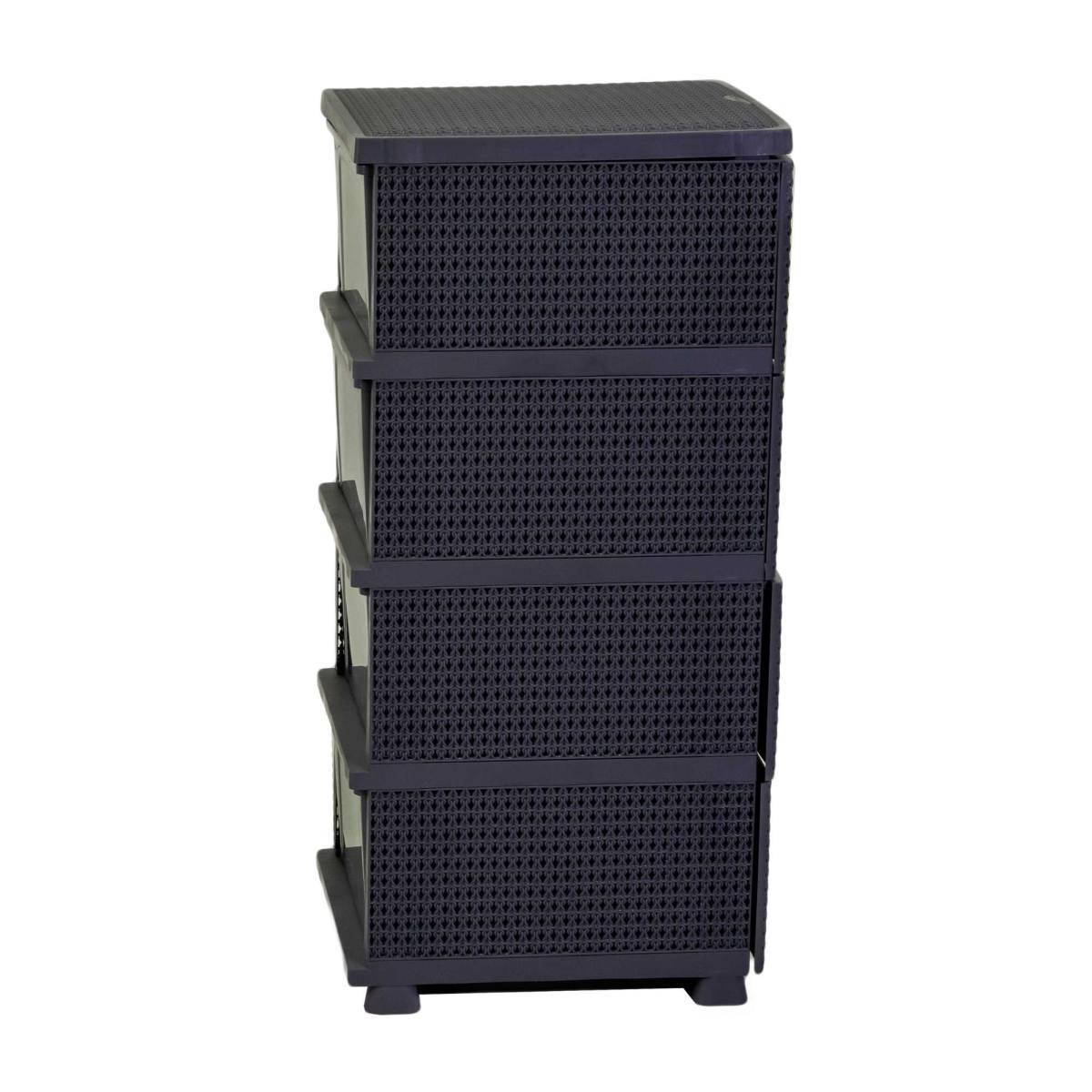 Mobiletto Cassettiera 4 Cassetti Antracite cm.43x37xh90 | Vacchetti