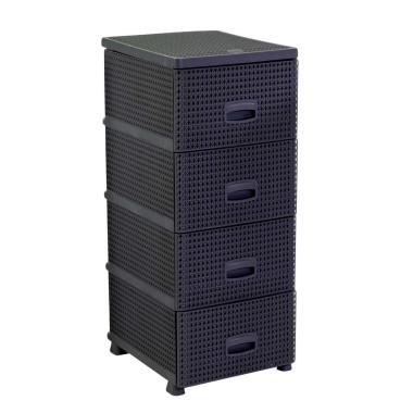 Mobiletto Cassettiera 4 Cassetti Antracite cm.43x37xh90 | Vacchetti