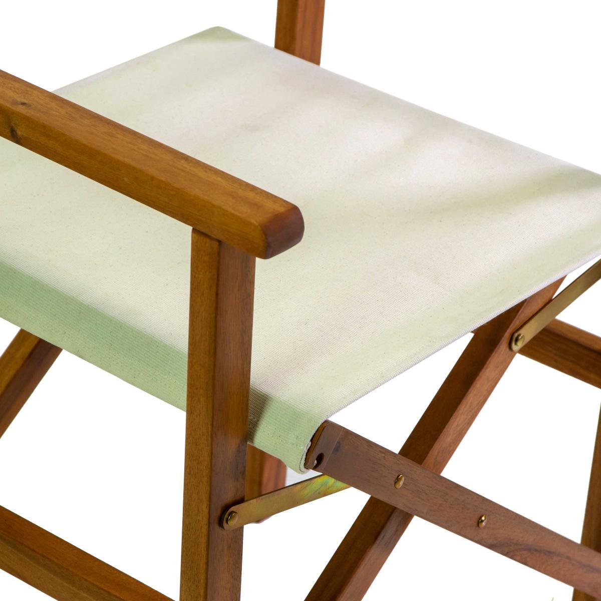 Poltrona Regista Miramar Legno Tessuto Naturale cm.82x55,5xh51 | Vacchetti