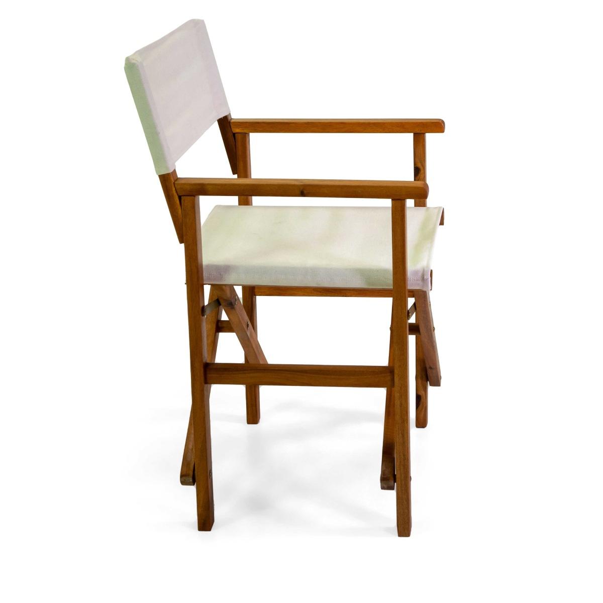 Poltrona Regista Miramar Legno Tessuto Naturale cm.82x55,5xh51 | Vacchetti