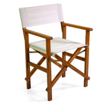 Poltrona Regista Miramar Legno Tessuto Naturale cm.82x55,5xh51 | Vacchetti