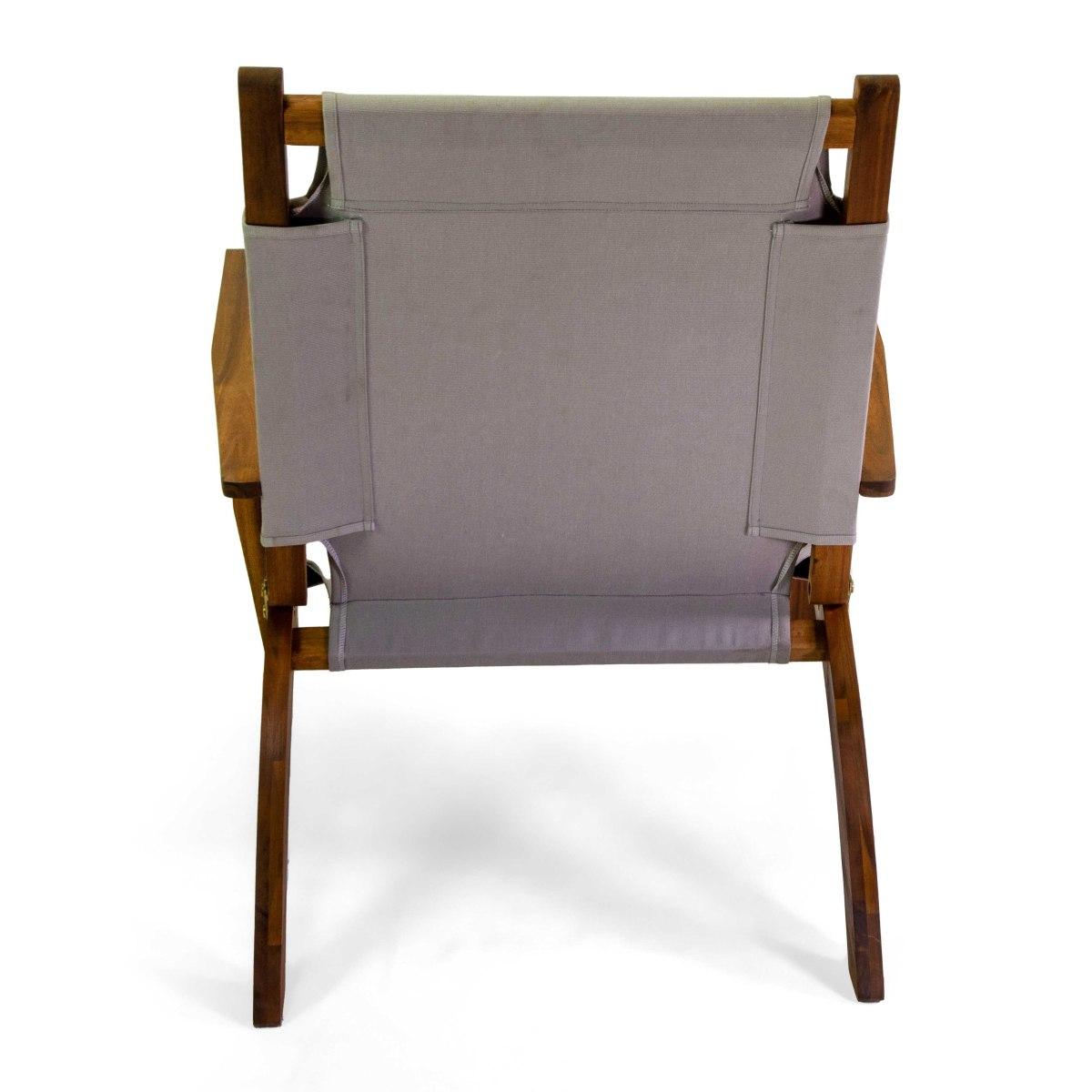 Poltrona Diane Legno Acacia con Tessuto Grigio cm.76x89xh91 | Vacchetti