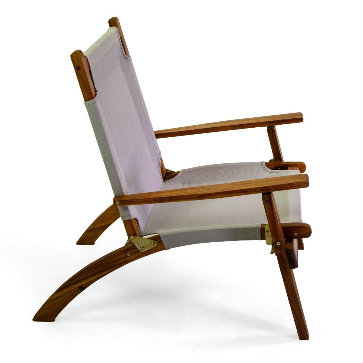 Poltrona Diane Legno Acacia con Tessuto Grigio cm.76x89xh91 | Vacchetti