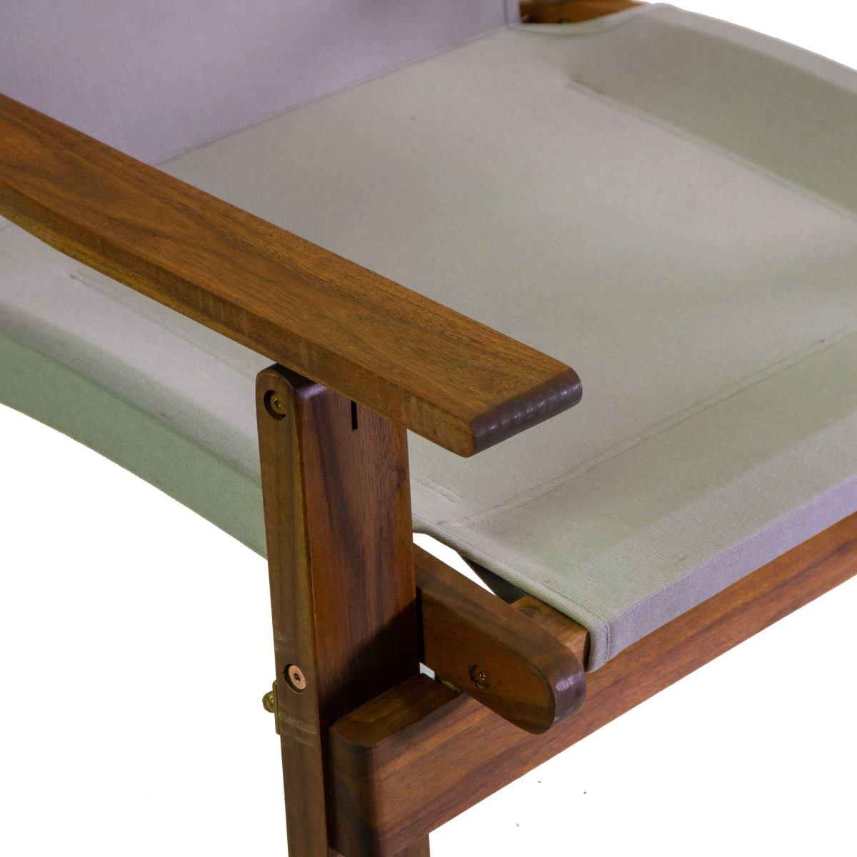 Poltrona Diane Legno Acacia con Tessuto Grigio cm.76x89xh91 | Vacchetti