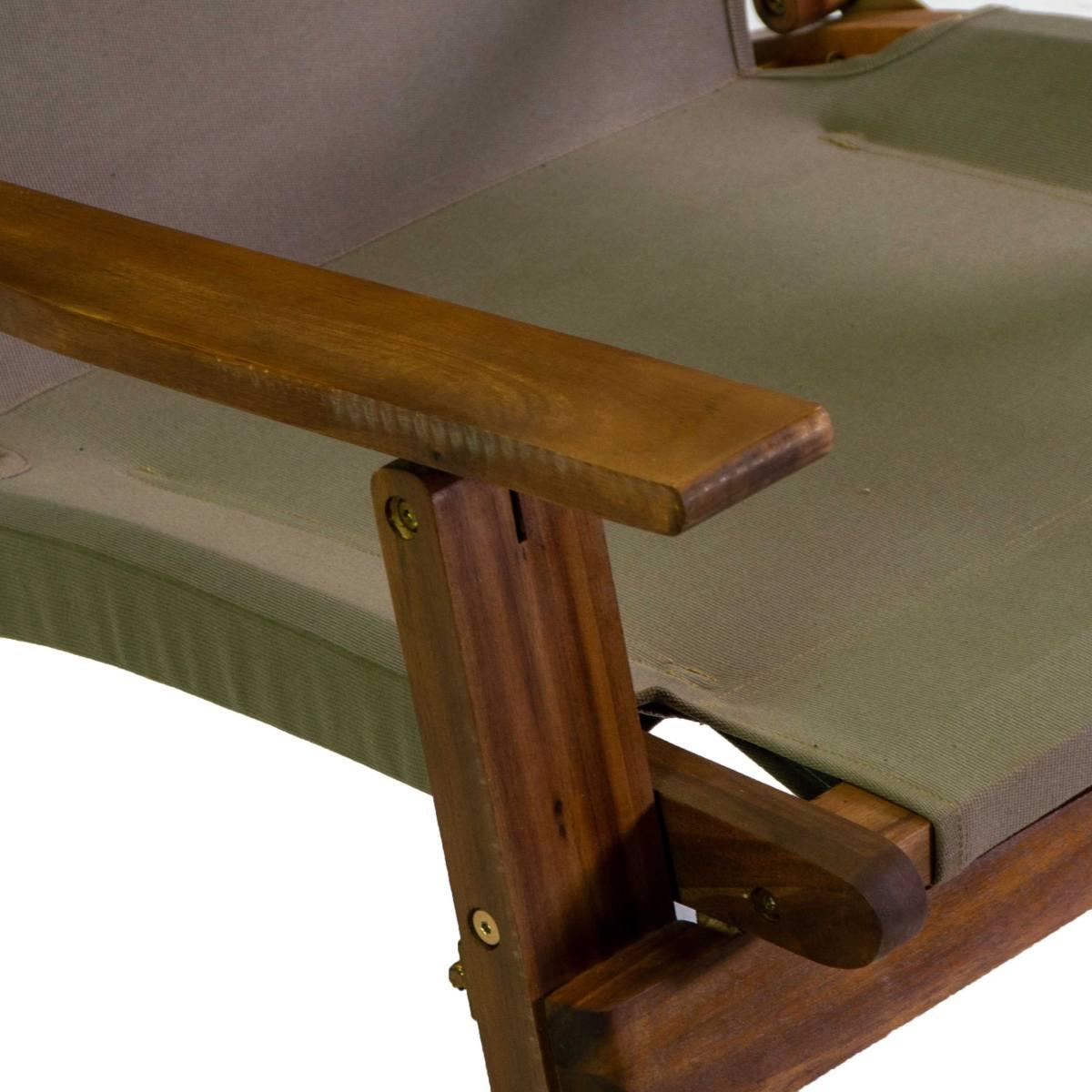 Poltrona Diane Legno Acacia con Tessuto Verde Militare cm.76x89xh91 | Vacchetti