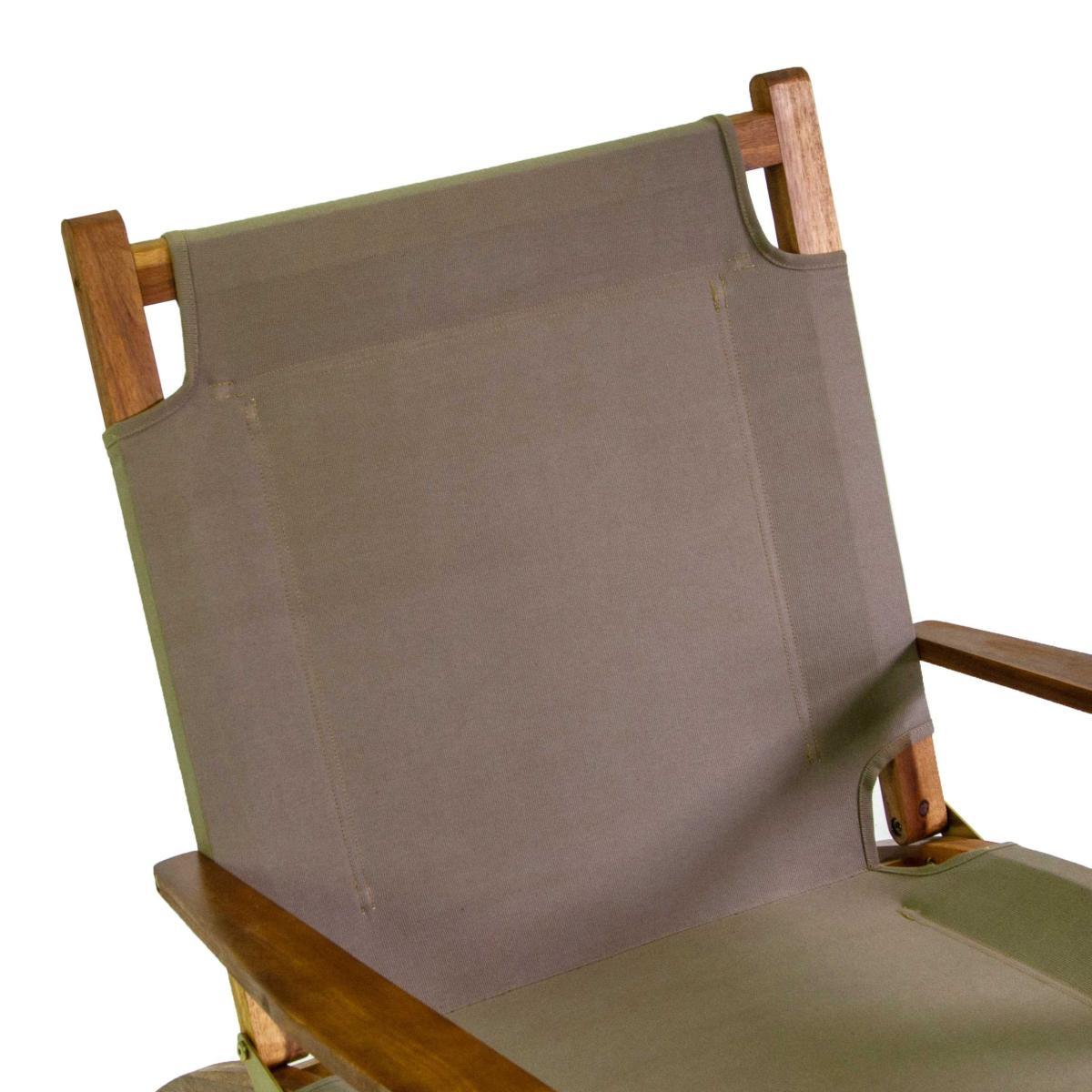 Poltrona Diane Legno Acacia con Tessuto Verde Militare cm.76x89xh91 | Vacchetti