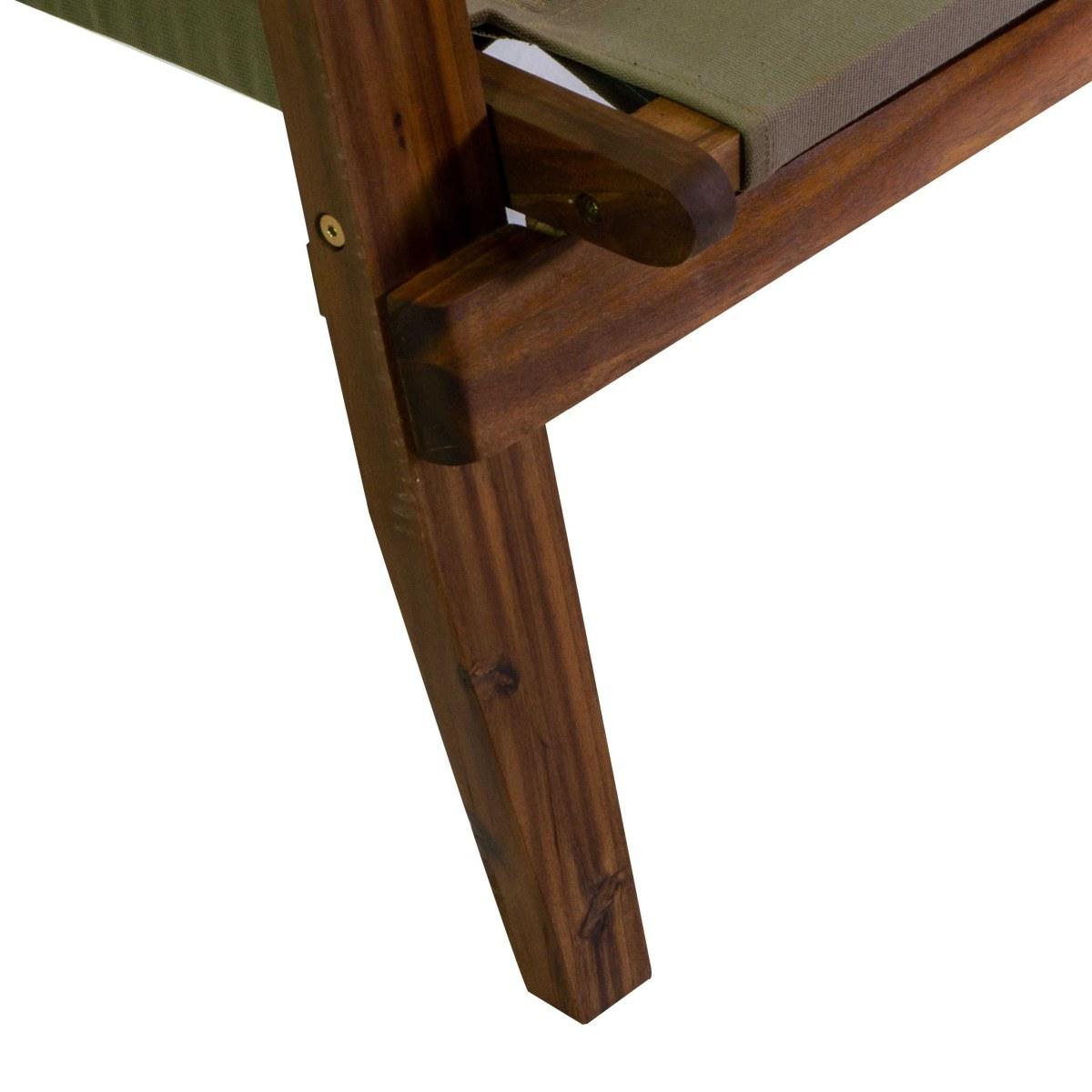 Poltrona Diane Legno Acacia con Tessuto Verde Militare cm.76x89xh91 | Vacchetti