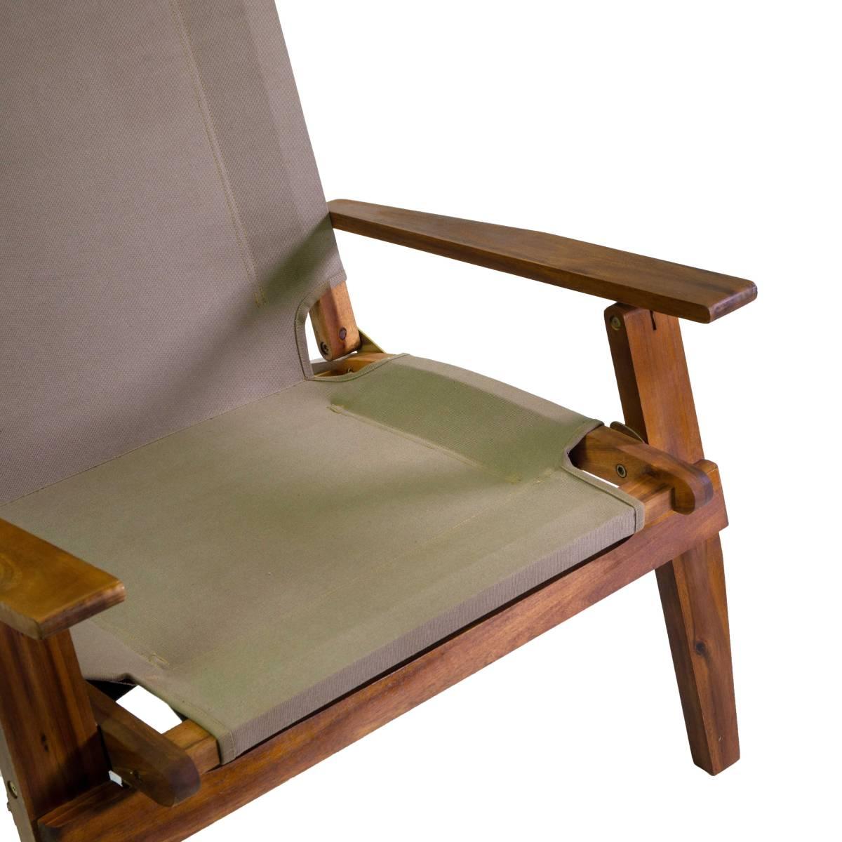 Poltrona Diane Legno Acacia con Tessuto Verde Militare cm.76x89xh91 | Vacchetti