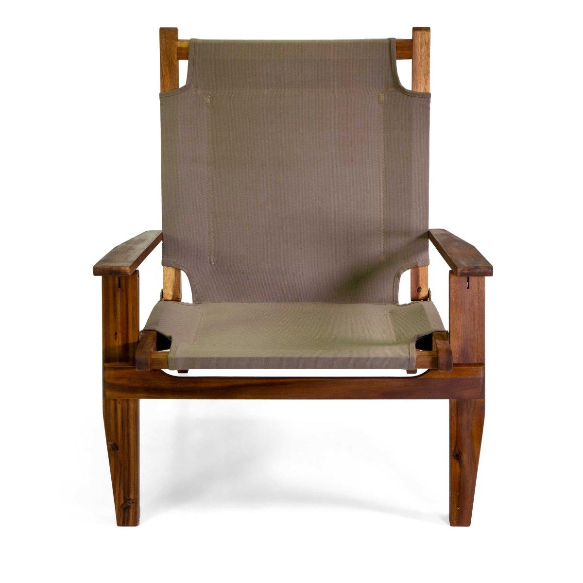 Poltrona Diane Legno Acacia con Tessuto Verde Militare cm.76x89xh91 | Vacchetti