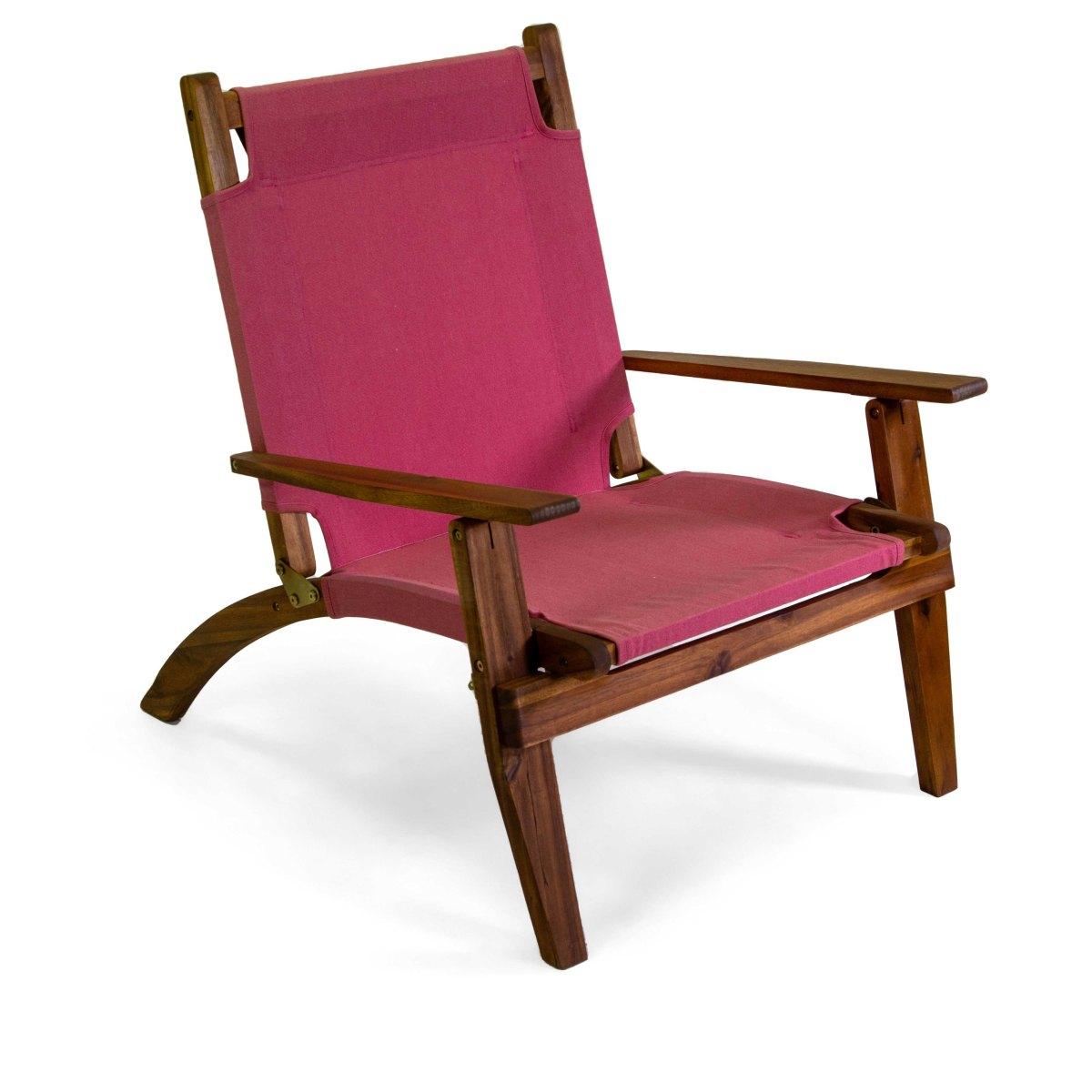 Poltrona Diane Legno Acacia con Tessuto Rosso cm.76x89xh91 | Vacchetti