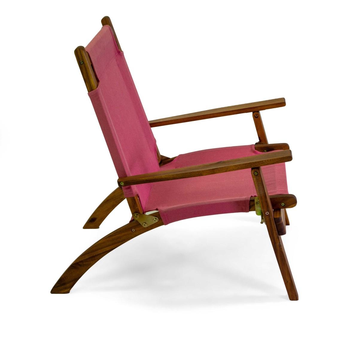 Poltrona Diane Legno Acacia con Tessuto Rosso cm.76x89xh91 | Vacchetti