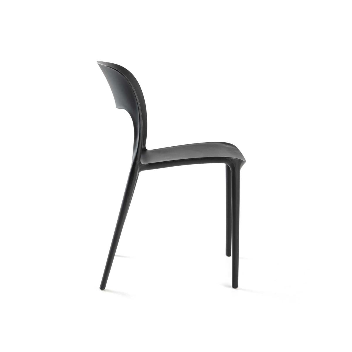 Sedia Polipropilene Risto Impilabile Antracite cm.47x52h83