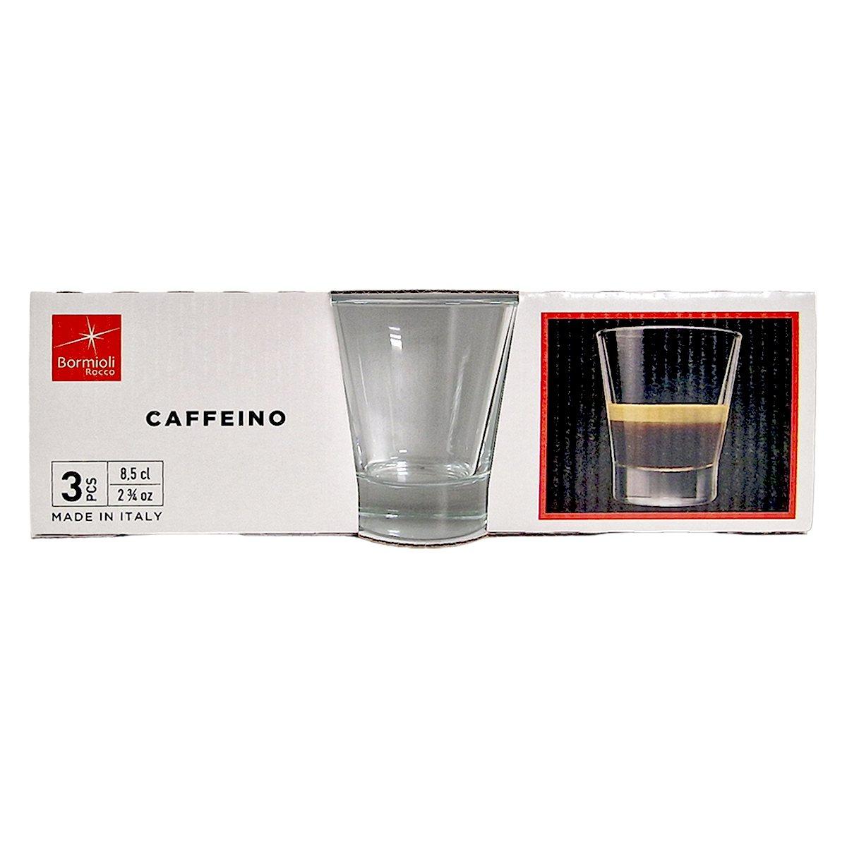 Bicchieri Vetro Set pz.3 CaffÃ¨ Vetro Caffeino ml.85 | Bormioli