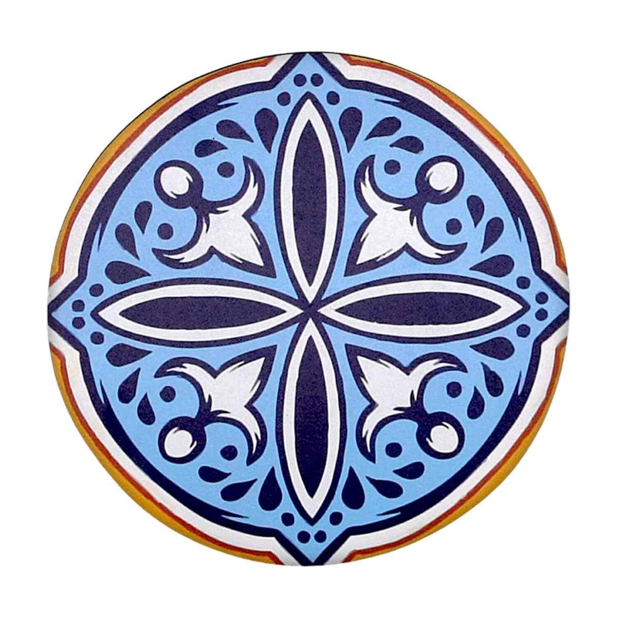 Mattonella Legno Set 4pz. Assortiti Azzurro Tondo cm.Ø20x0,5 | Vacchetti