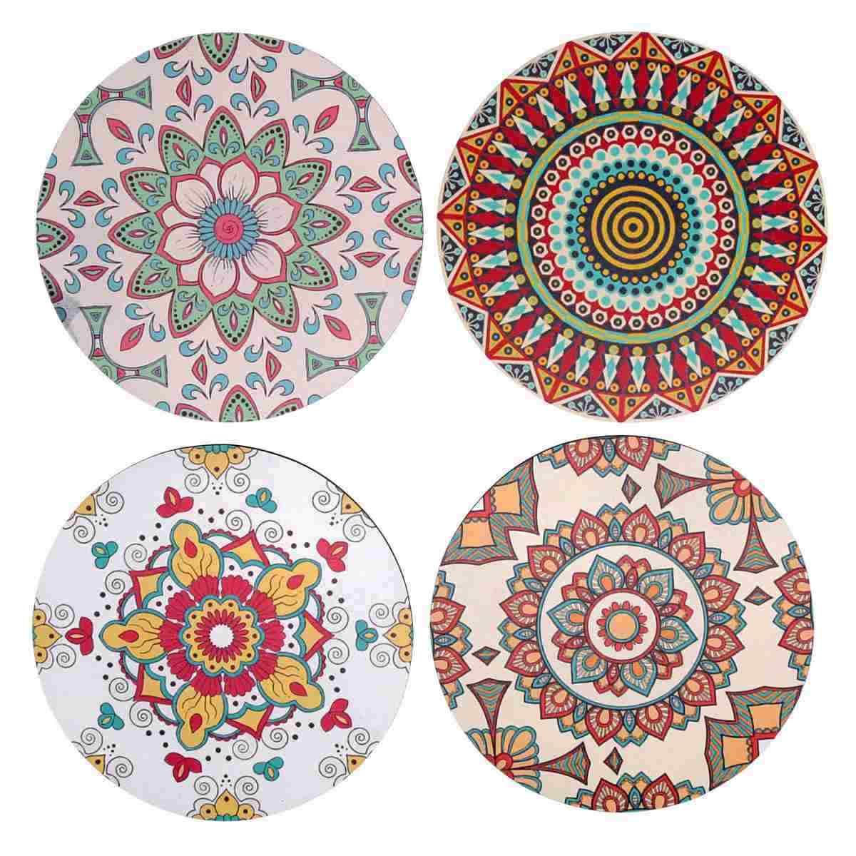 Mattonella Legno Set 4pz. Assortiti Crema Tondo cm.Ã˜20x0,5 | Vacchetti