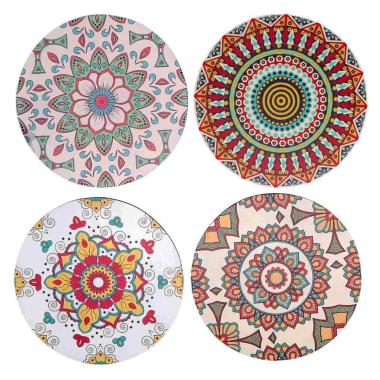 Mattonella Legno Set 4pz. Assortiti Crema Tondo cm.Ã˜20x0,5 | Vacchetti