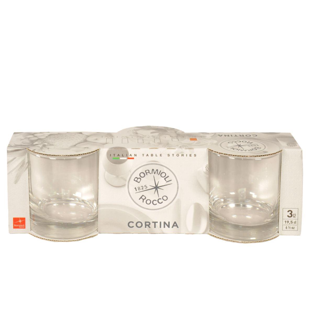 Bicchieri Vetro Set pz.3 Bormioli Cortina Vino ml195 | Bormioli