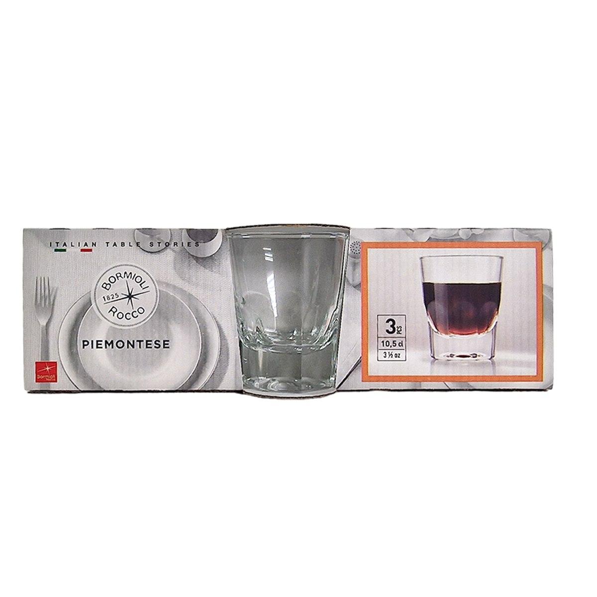 Bicchieri Vetro Set pz.3 Piemontese Liquore ml.110 | Bormioli