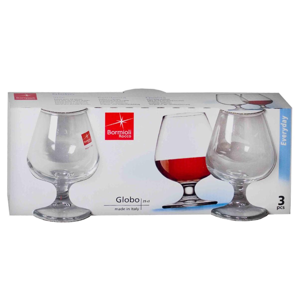 Bicchieri Vetro Set pz.3 Cognac ml.250 | Bormioli