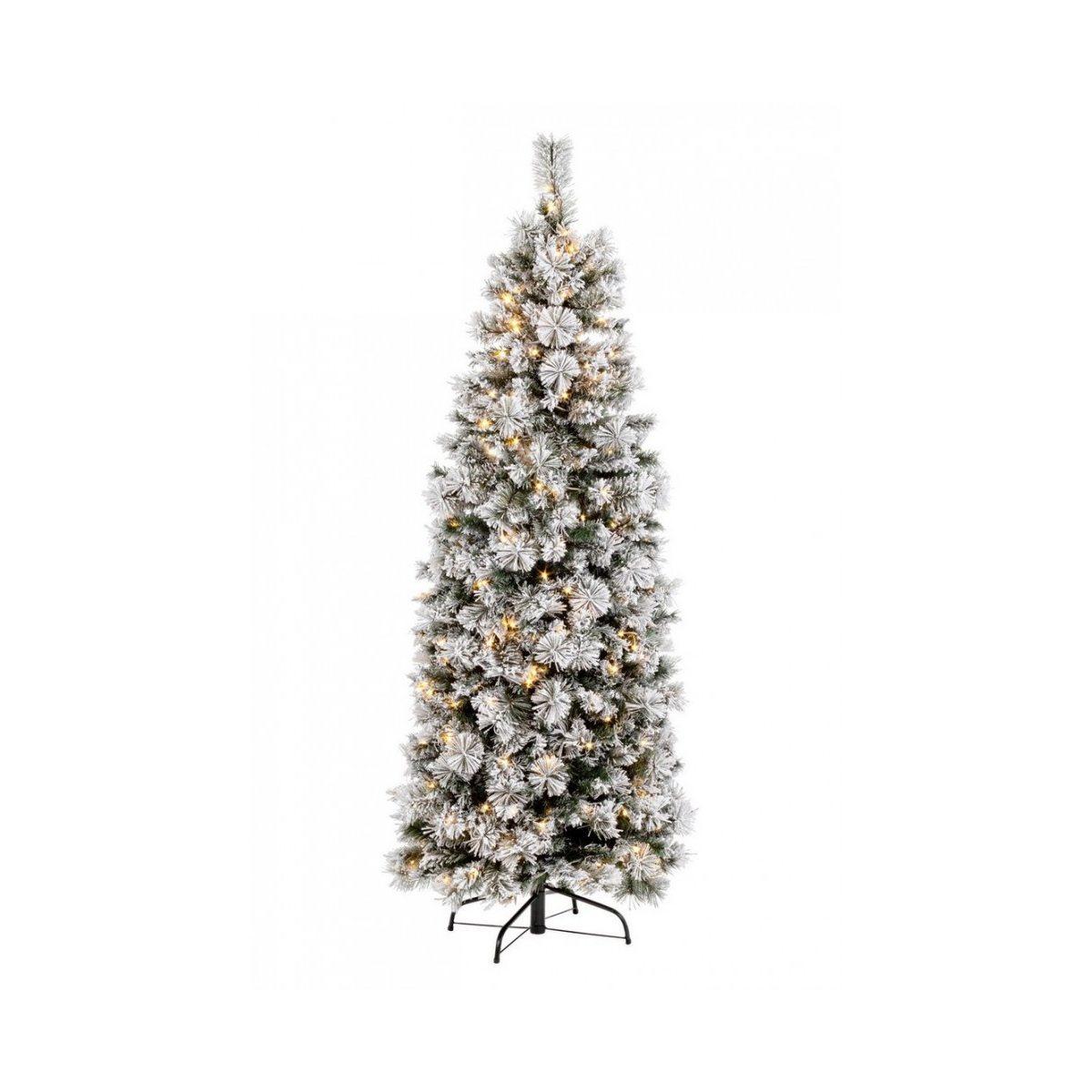 Albero Natale cm.180 Luci 210 LED Slimt. Thurn Innevato 539 Rami |Bizzotto