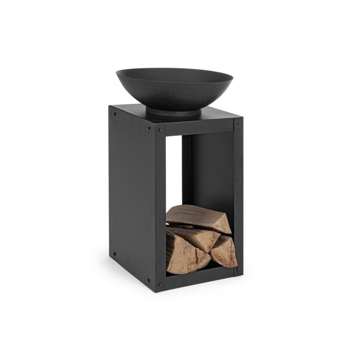 Braciere Metallo con Porta Legna Efesto cm.38x63 | Bizzotto