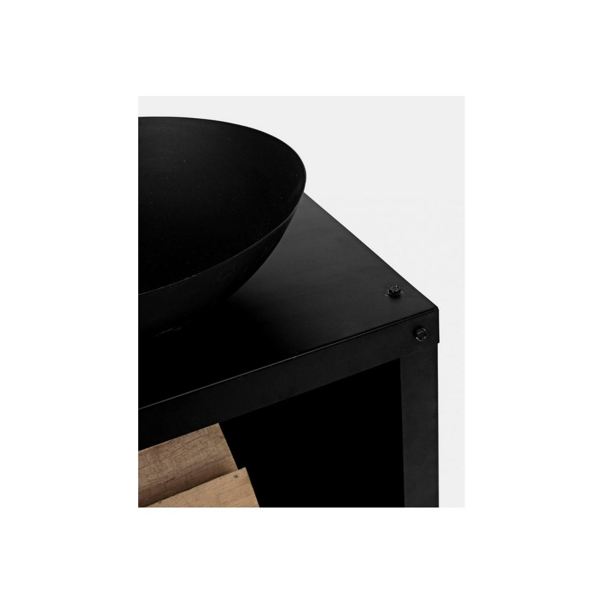 Braciere Metallo con Porta Legna Efesto Nero cm.50x75 | Bizzotto