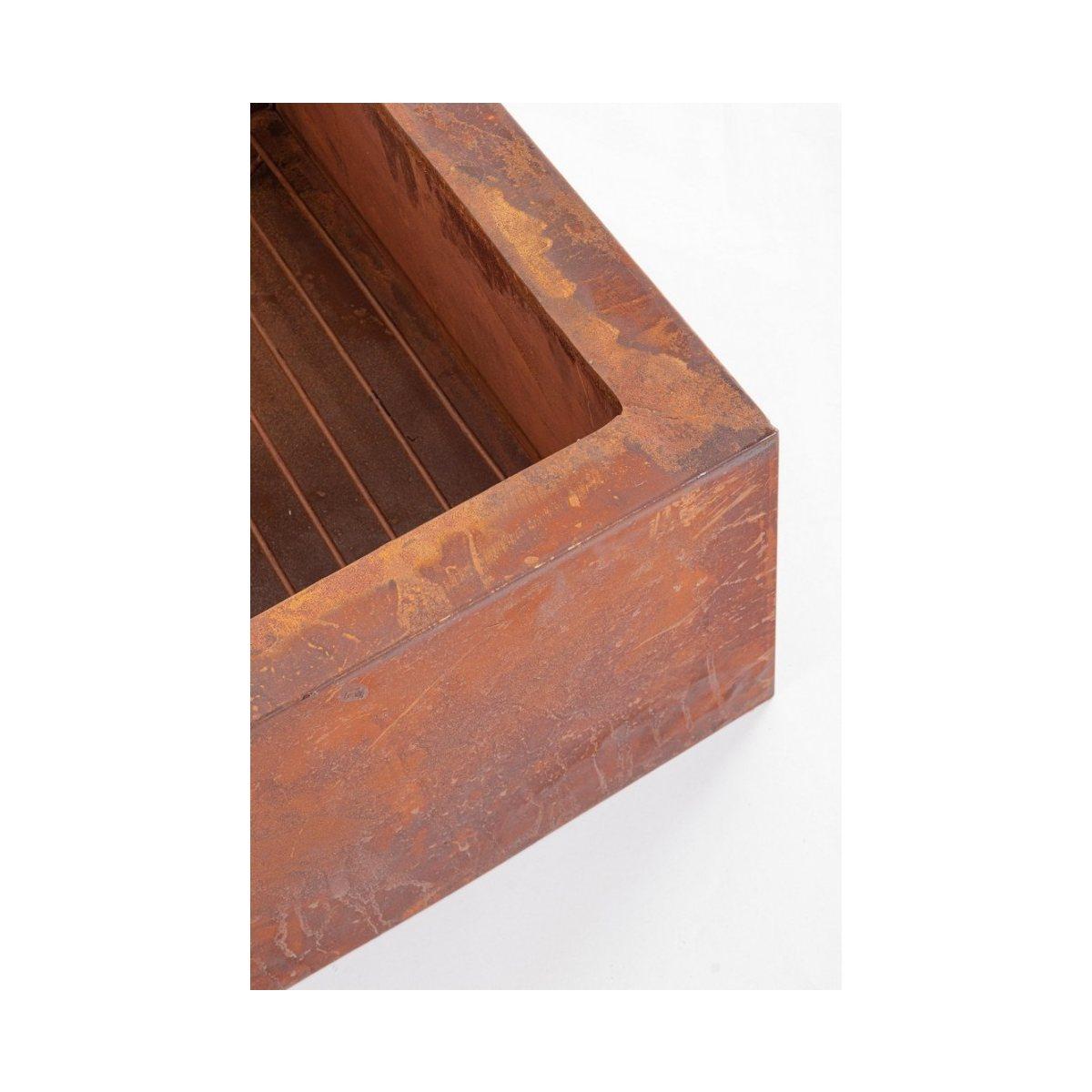 Braciere Metallo Nebraska Quadro Basso Ruggine cm.60x26 | Bizzotto